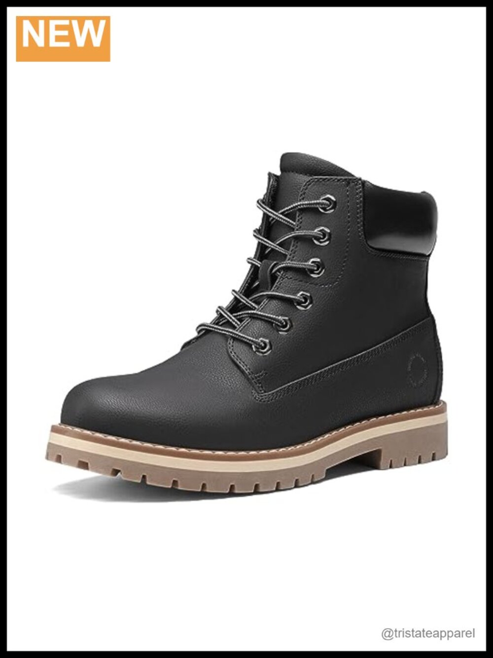 Men's Winter Snow Boots Faux Leather Mid-Top Chukka with Faux Fur Lining